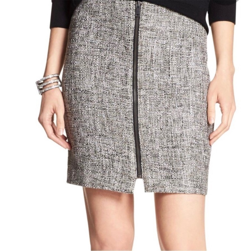 NWT Banana Republic Sexy Tweed Zipper Mini Skirt Size 14